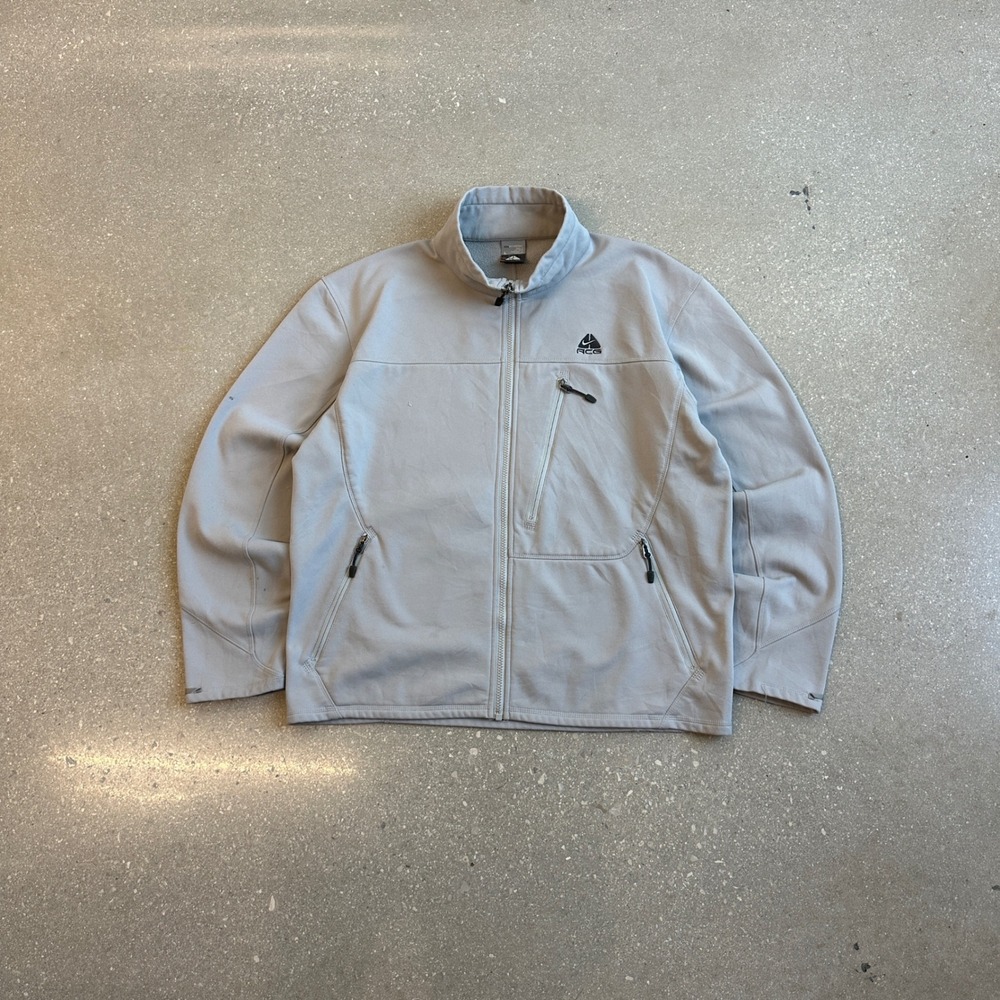 Nike ACG Fleece Jacket Light Gray Full Zip Therma Fit Men's Size L